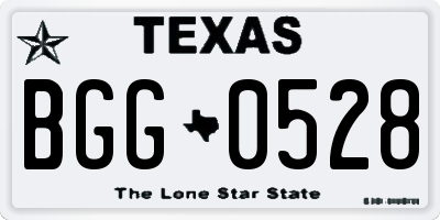 TX license plate BGG0528