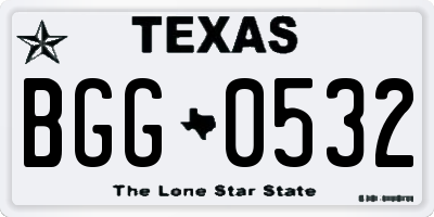 TX license plate BGG0532