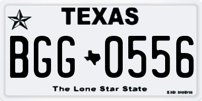 TX license plate BGG0556