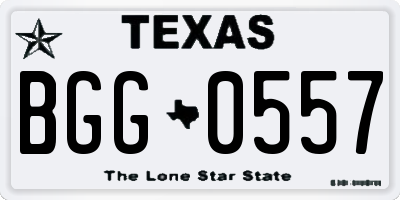 TX license plate BGG0557