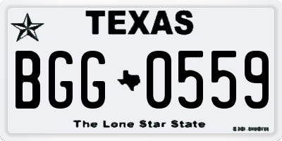 TX license plate BGG0559
