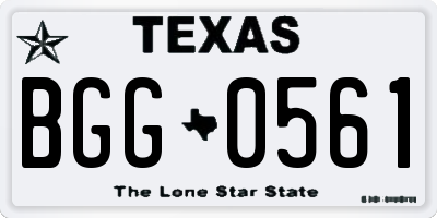 TX license plate BGG0561