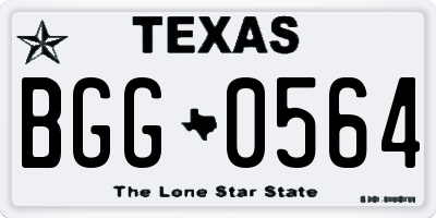 TX license plate BGG0564