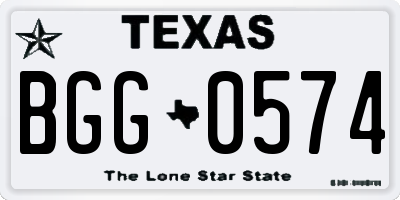 TX license plate BGG0574