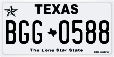 TX license plate BGG0588