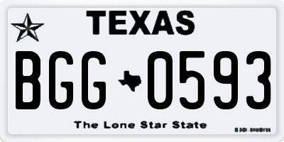 TX license plate BGG0593