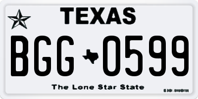 TX license plate BGG0599