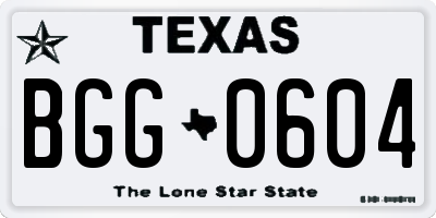 TX license plate BGG0604