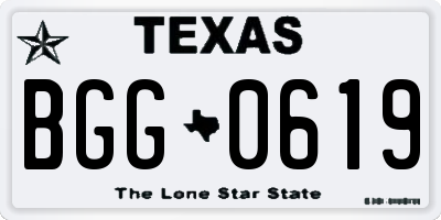 TX license plate BGG0619
