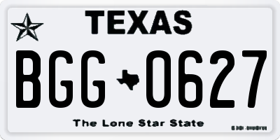 TX license plate BGG0627