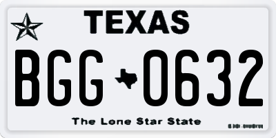 TX license plate BGG0632