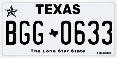 TX license plate BGG0633