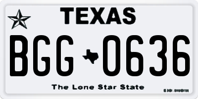 TX license plate BGG0636