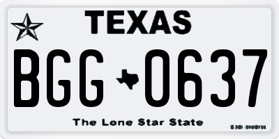 TX license plate BGG0637