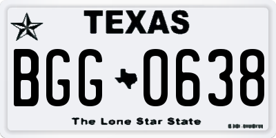 TX license plate BGG0638