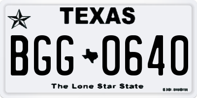 TX license plate BGG0640