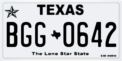 TX license plate BGG0642