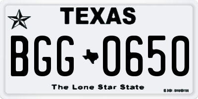 TX license plate BGG0650