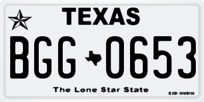 TX license plate BGG0653