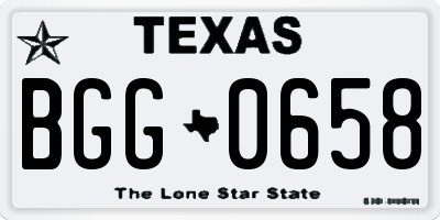 TX license plate BGG0658