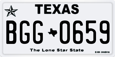 TX license plate BGG0659