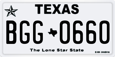 TX license plate BGG0660