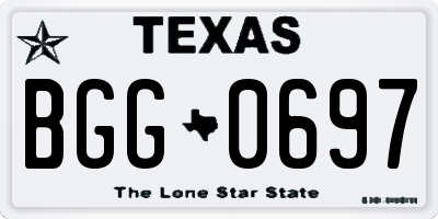 TX license plate BGG0697