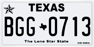 TX license plate BGG0713