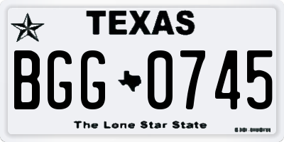 TX license plate BGG0745