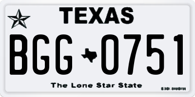 TX license plate BGG0751