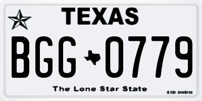 TX license plate BGG0779