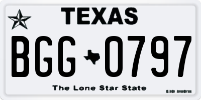 TX license plate BGG0797