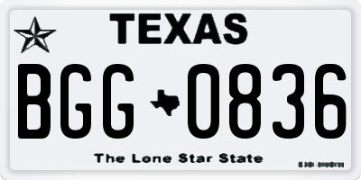 TX license plate BGG0836