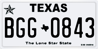 TX license plate BGG0843