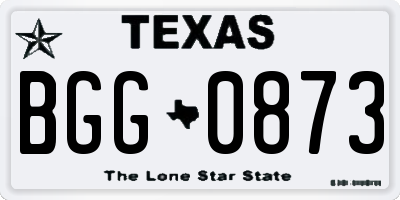 TX license plate BGG0873