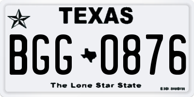 TX license plate BGG0876