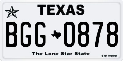 TX license plate BGG0878