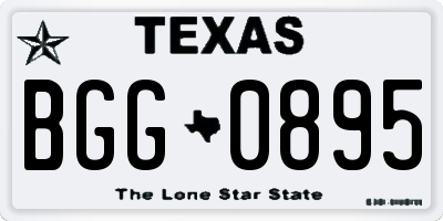 TX license plate BGG0895