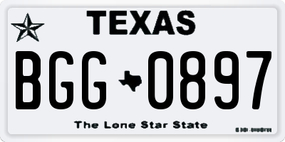 TX license plate BGG0897