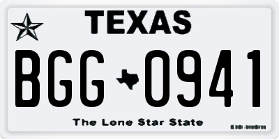 TX license plate BGG0941