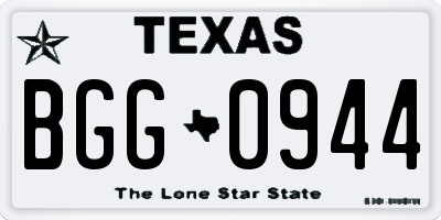 TX license plate BGG0944
