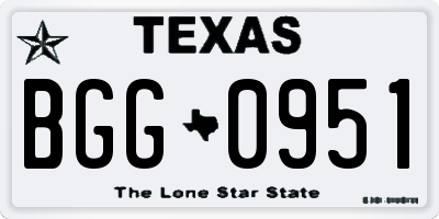 TX license plate BGG0951