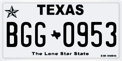 TX license plate BGG0953
