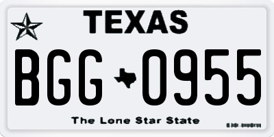 TX license plate BGG0955
