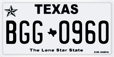 TX license plate BGG0960