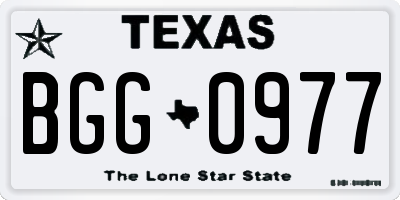 TX license plate BGG0977