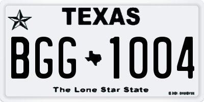 TX license plate BGG1004