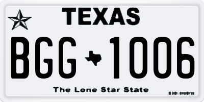 TX license plate BGG1006