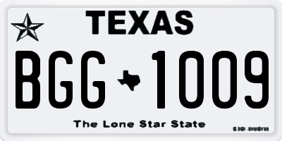 TX license plate BGG1009
