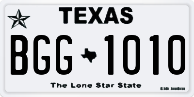 TX license plate BGG1010